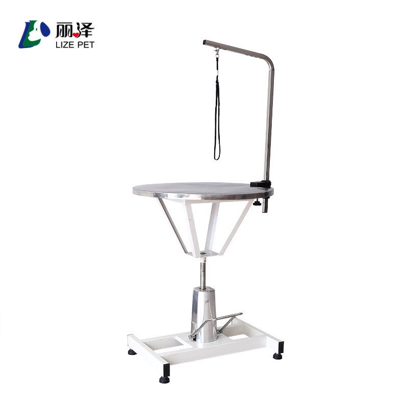 Pet hydraulic grooming table-stainless steel round surface