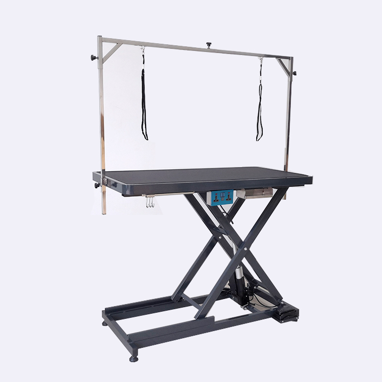 Silver gray electric lift pet grooming table for sale