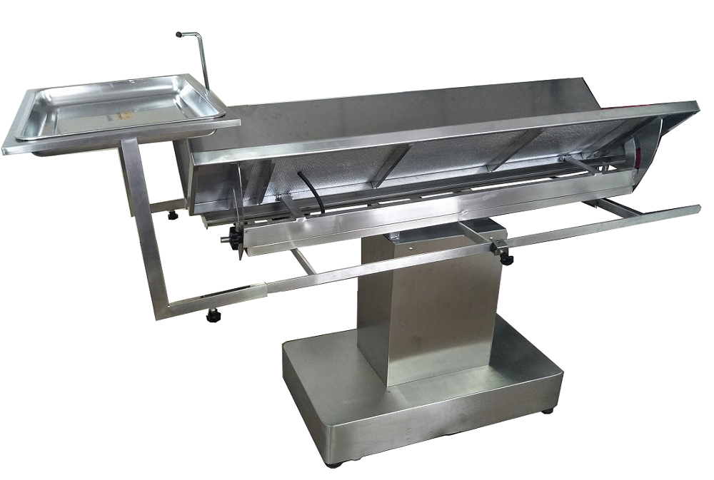 Stainless steel electric V-type constant temperature veterinary surgery table with adjustable height  Pet operating table