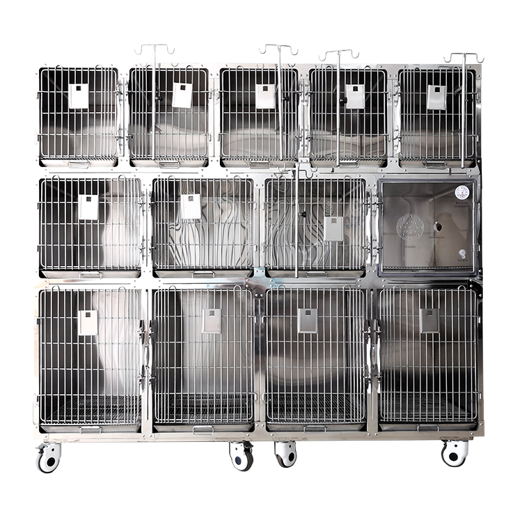 Veterinary combination cage assembly shipped