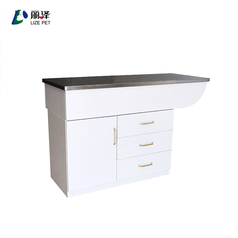 Stainless steel countertop-wooden frame disposal table