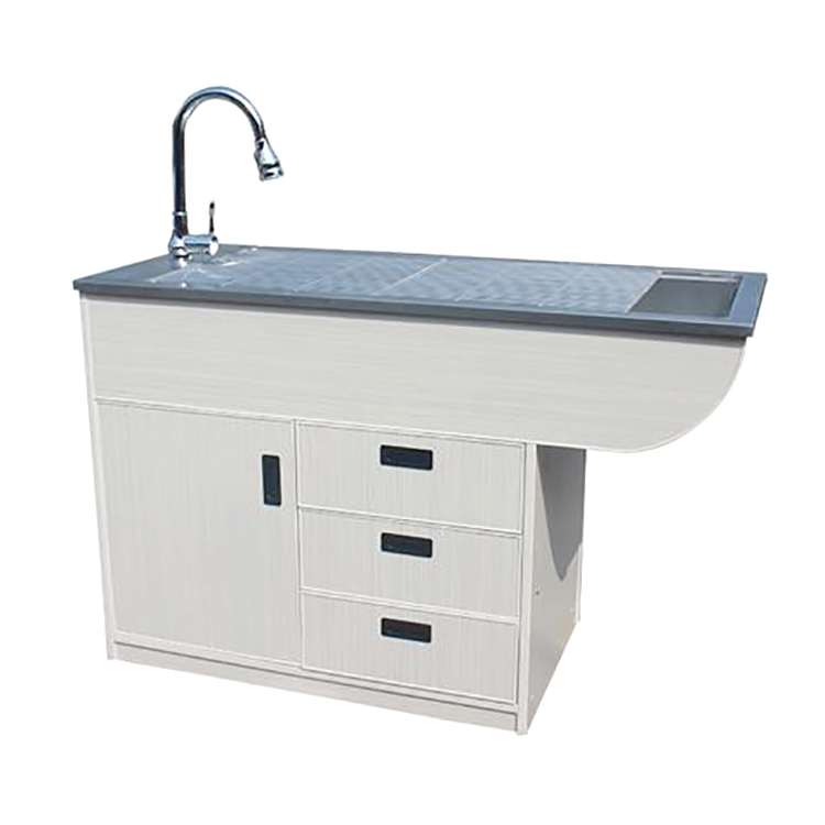 Wooden frame wet disposal table-304 stainless steel