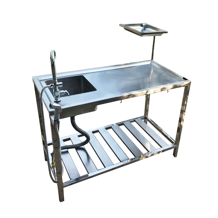 Stainless steel veterinary dissection table