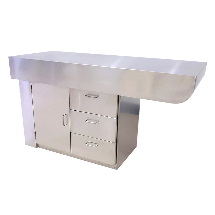 Flat stainless steel dry treatment table